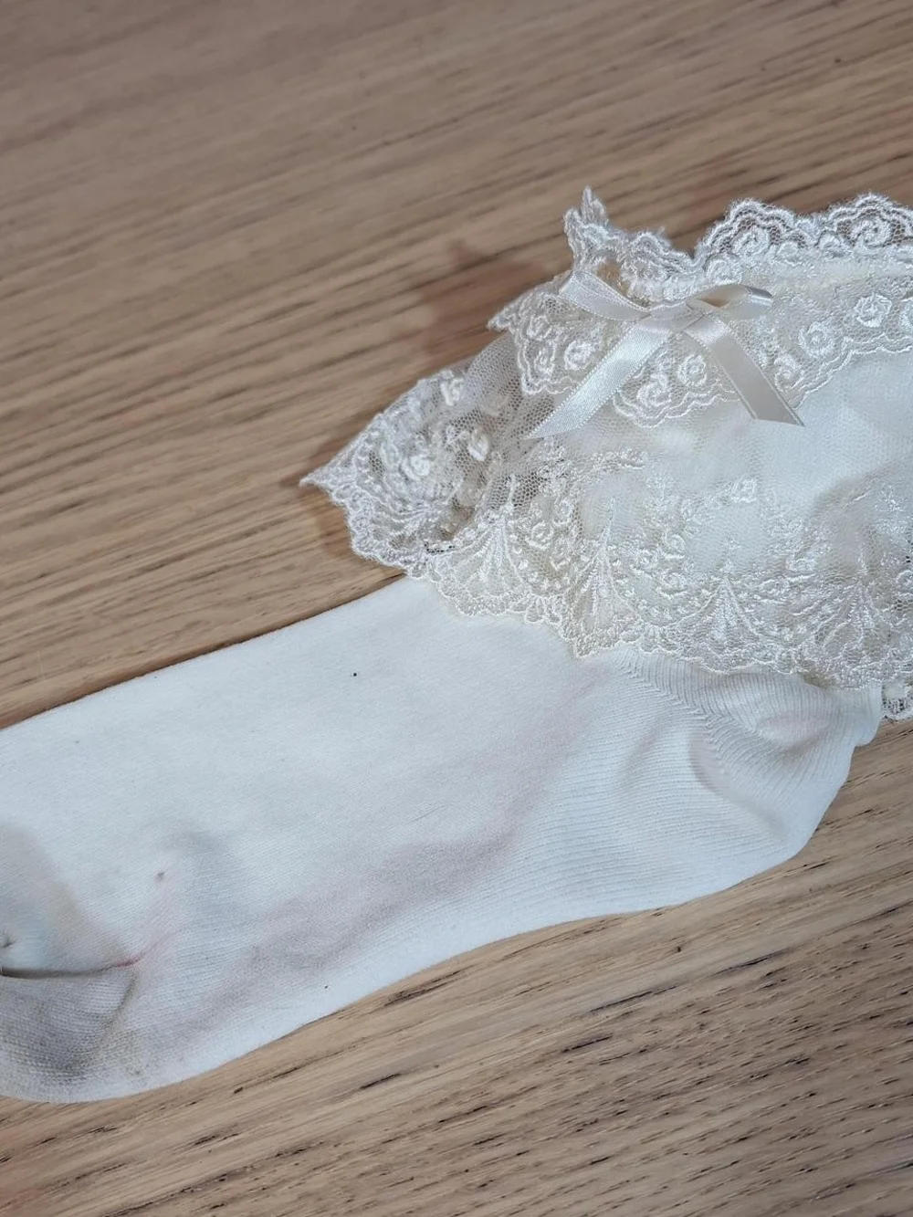 Innocent World Ivory Rose Lace Cuff Ankle Socks | Classic Lolita
